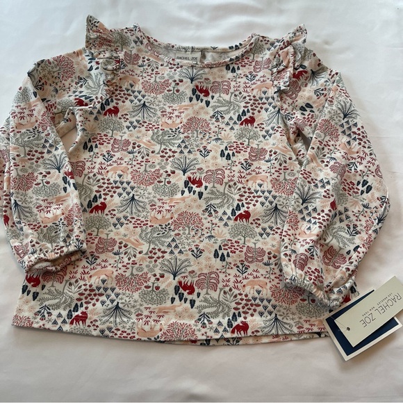 3T Rachel Zoe Toddler Girl Knit Top Long-Sleeves Fox and Trees print NWT - Picture 7 of 8